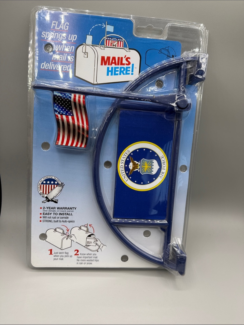 United States Air Force Blue Mailbox Flag Holder - Decorative Mail Marker